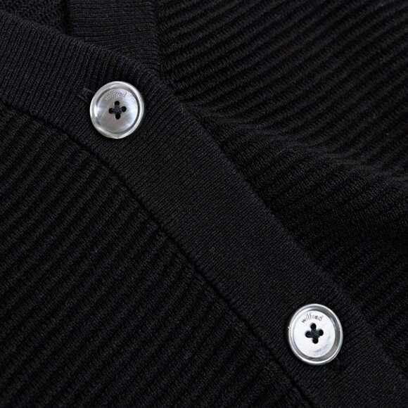 Aritzia Wilfred Light Cropped Cardigan Sweater Black Linen Blend Small - Picture 7 of 11